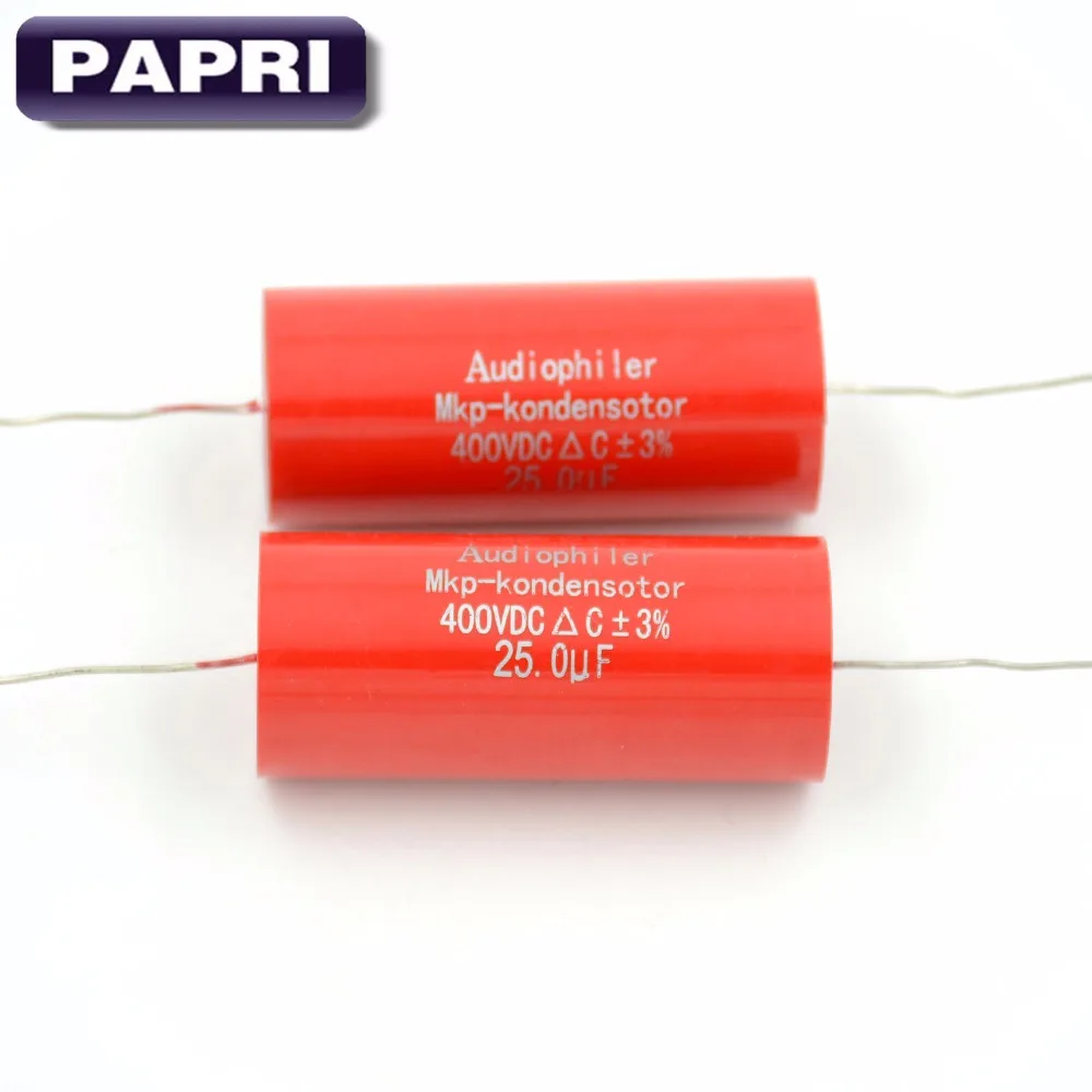 2PCS 25uf 400VDC MKP Audio Grade AXIAL Capacitor For Tube Guitar
