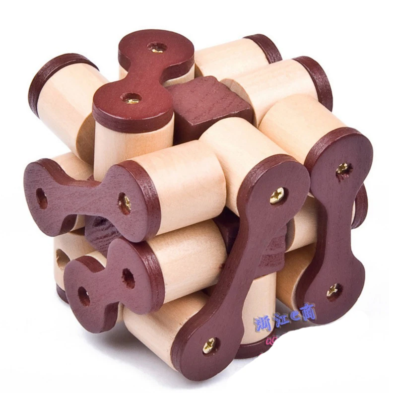 Wooden Puzzle Magic Cube Snake Shape Intellectual IQ Toy Kids Adult Educational Learning Kong Ming Luban Lock Children Gifts | Игрушки и