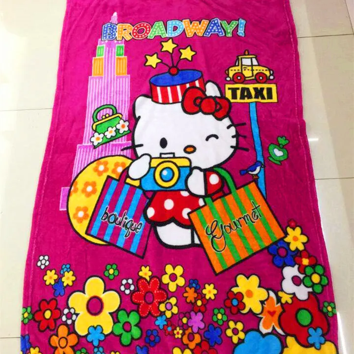 

100x140cm Colourful Hello Kitty Baby Children coral fleece blanket super Soft Coral Quilt Plush Towel Air Sleep Cover bedding