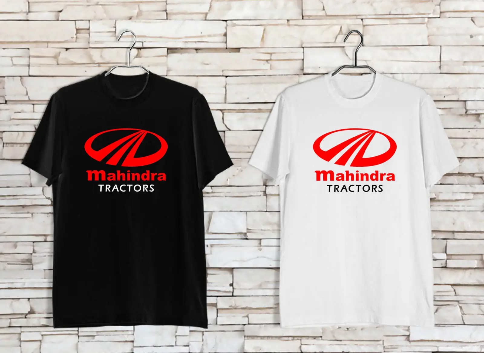 Mahindra Tractors Logo Men's Black 2018 New Short Sleeve Menin T