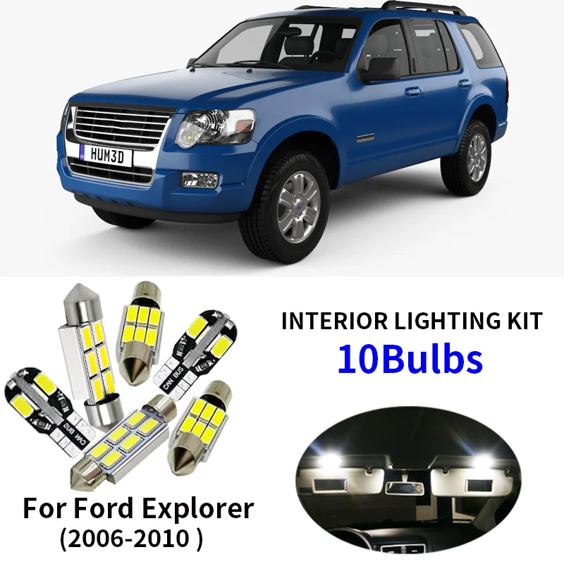 10pcs Car Accessories Bulbs Led Light Interior Package Kit For 06 10 Ford Explorer Dome License Plate Light Signal Lamp Aliexpress 10pcs Car Accessories Bulbs Led Light Interior Package Kit For 06 10 Ford Explorer Dome License Plate Light Signal Lamp Aliexpress