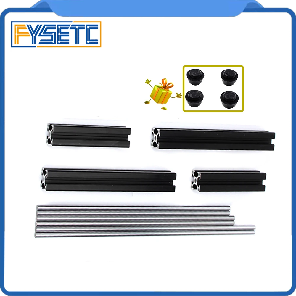 Perfil de Extrusão de Alumínio Perfil de Alumínio Lisas para Prusa 3030 + Kit Conjunto Prusa Preto 6pcs Hastes 3d Impressora 1 i3 Mk3 - Imagem 2