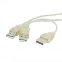 Прозрачный Разветвитель USB 2 0 Y типа кабель для передачи данных с 1 штекера на 3 А
