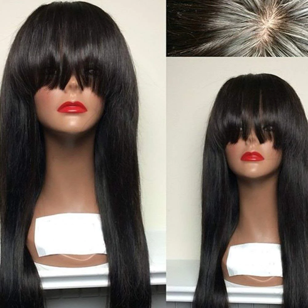 Eversilky бразильский парик Синтетические волосы на кружеве человеческих волос парики с челкой для Для женщин предварительно сорвал