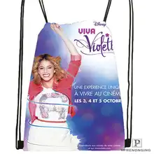 Пользовательские Виолетта Drawstring сумка-рюкзак милый рюкзак дети сумка(черный назад) 31x40 см#2018611-2(6