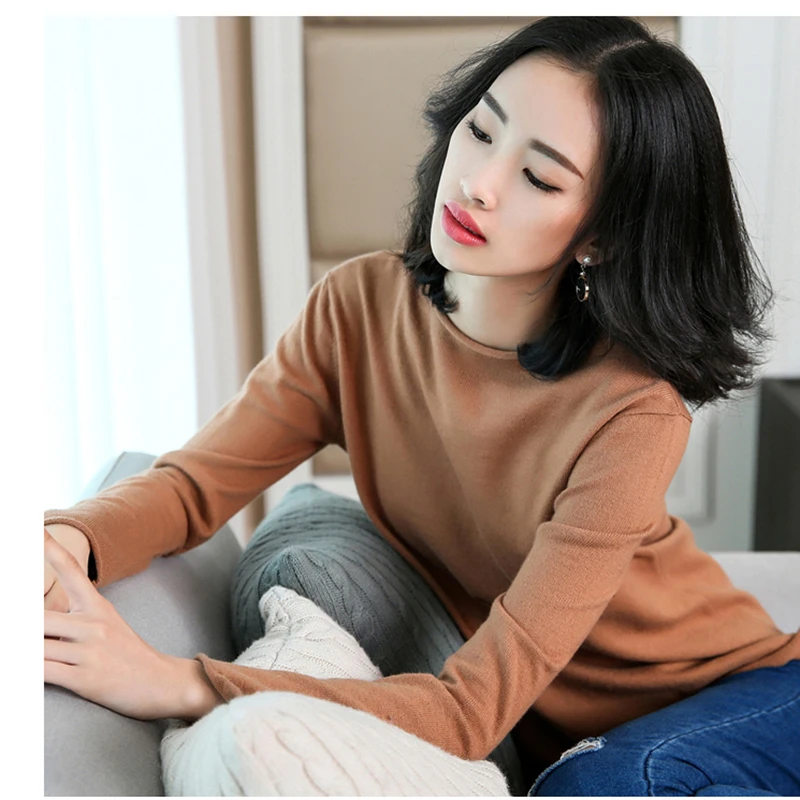 

Women Sweater Cashmere Knitted Pullovers New Brand O-neck Skirts Female Fashion Tops Knitwear Standard clothes