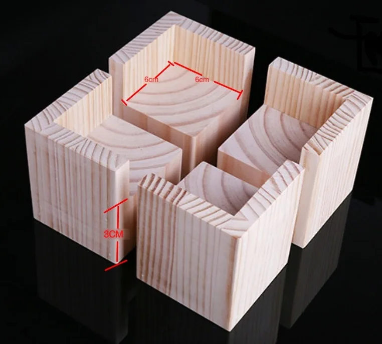 

4PCS/LOT Internal Size: 6x6cm Increase: 3cm Sofa Bed Table Legs Pad Chair Cabinet Feet Heightening Solid Wood Pad