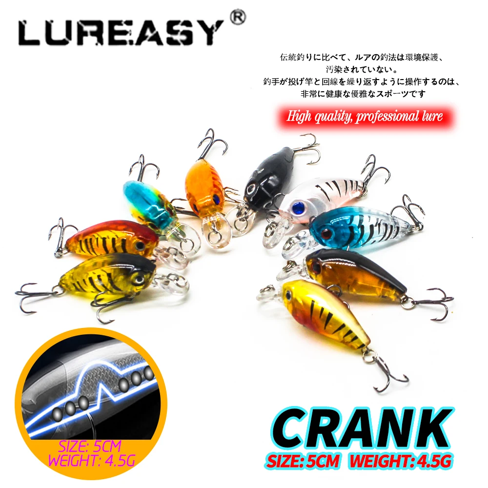 

2019 1PCS 5cm 4.5g Swim Fish Fishing Lure Artificial Hard Crank Bait topwater Wobbler Japan Mini Fishing Crankbait lure