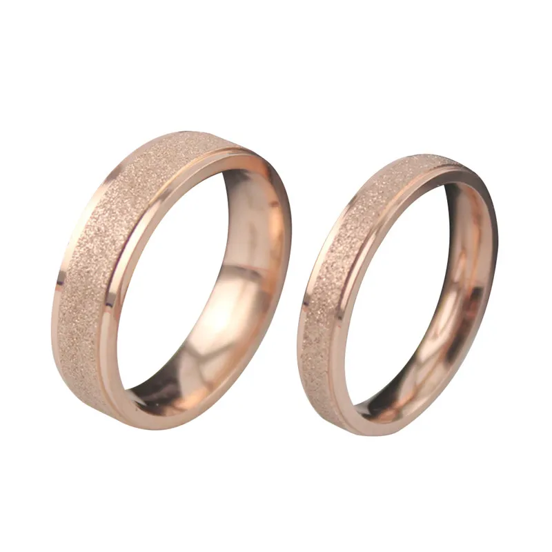 LASPERAL Stainless Steel Couple Rings Rose Gold Matte Stars For Men Women Party Jewelry Wedding Engagement Lovers Ring | Украшения и