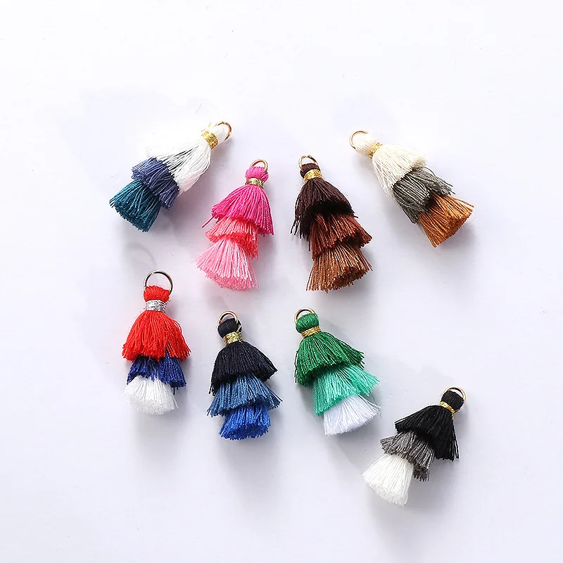 12pc/lot 3cm Three layers Overlapping tassels silk fringe sewing tassel