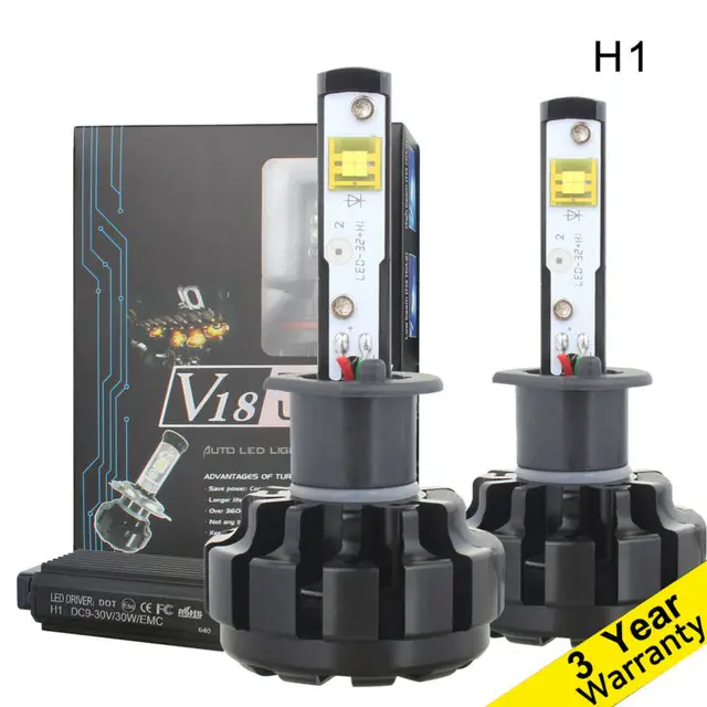 H1 60 W/Set LED Phare De Voiture, LED Auto High Beam Lumière, 7200LM