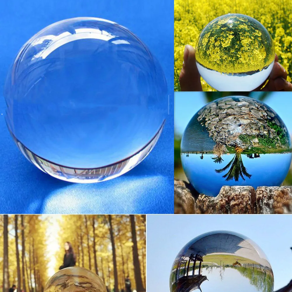 Прозрачный стеклянный хрустальный шар лечебная Сфера реквизит для фотографий Lensball Декор подарок высокое качество подарок Прямая поставка - Цвет: 40MM