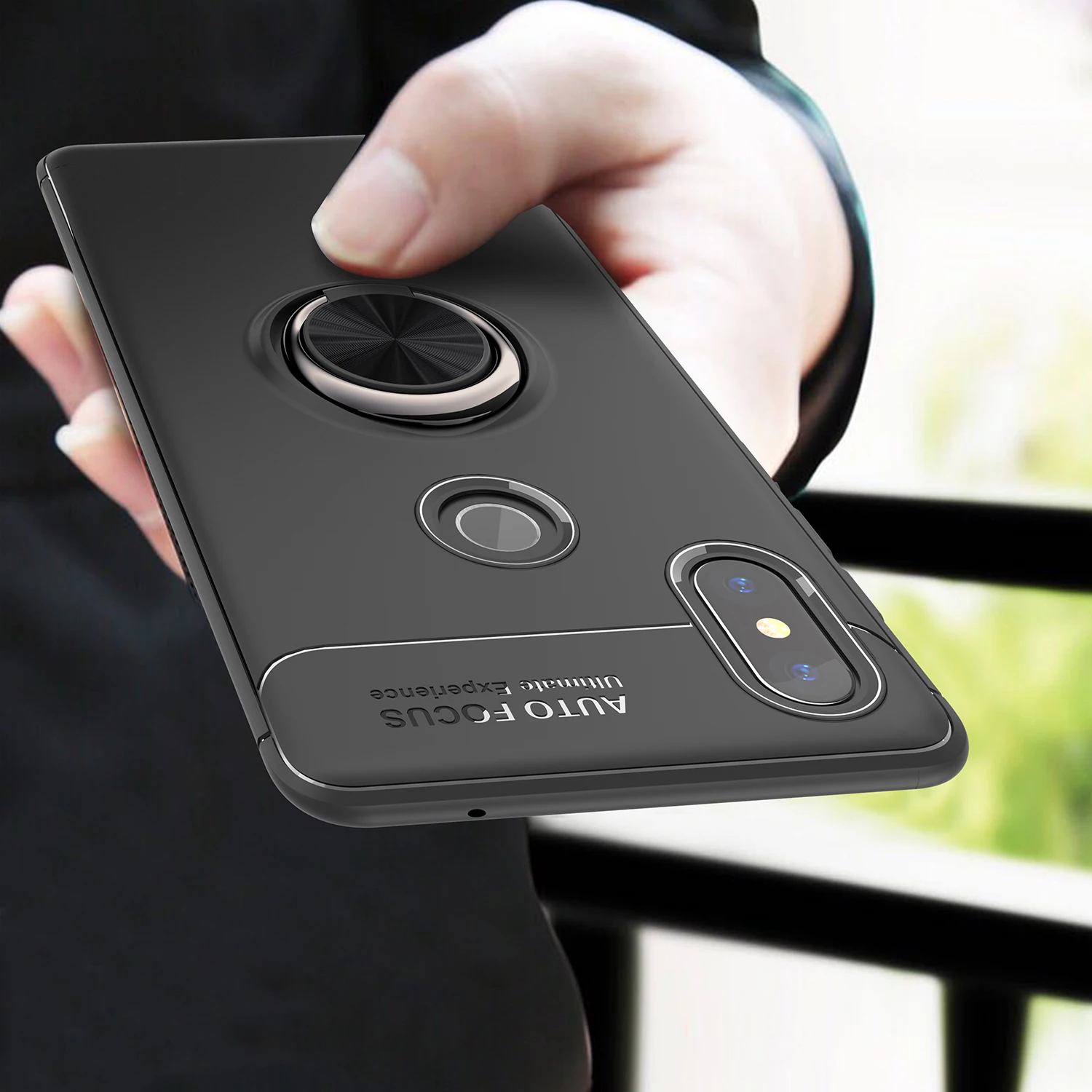 

For Xiaomi Redmi Note 6 Pro Case Soft Silicone With Stand Ring Shockproof Protective Back Cover cases for xiaomi redmi note 6pro