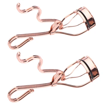 

2pcs Pro Eyelash Curler Applicator Curling Clips Eye Makeup Tools Rose Gold