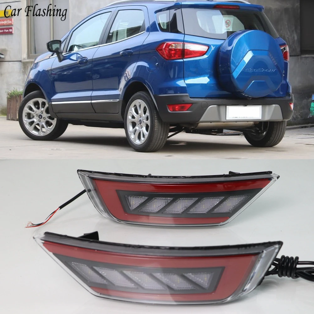 

2PCS LED For Ford Ecosport 2013 2014 2015 2016 2017 2018 2019 LED Rear Bumper Light Fog Lamp Brake Warning Light Reflector Lamp