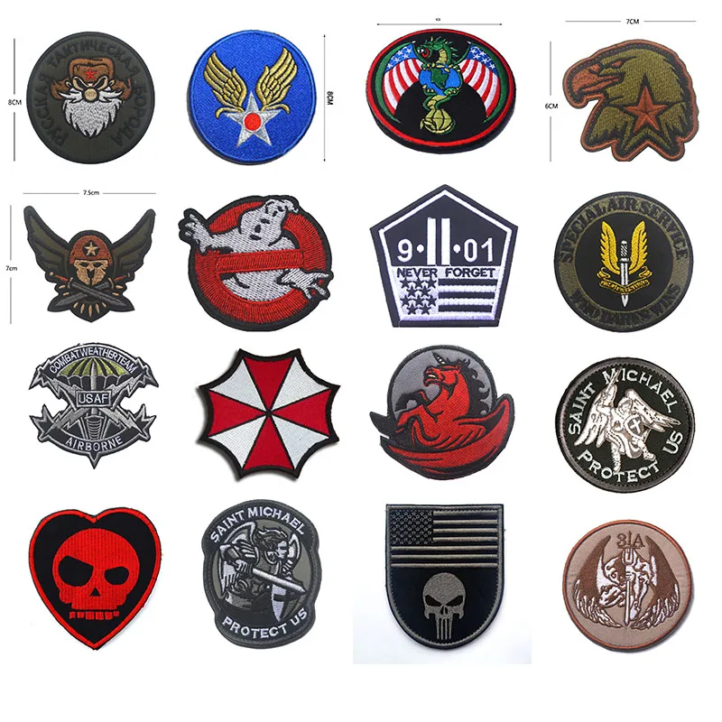

Outdoor Tactical Emblem 100% Embroidered Five-star Eagle Head Spartan Helmet Cloth with Epaulettes Badge Patches Patch Badges