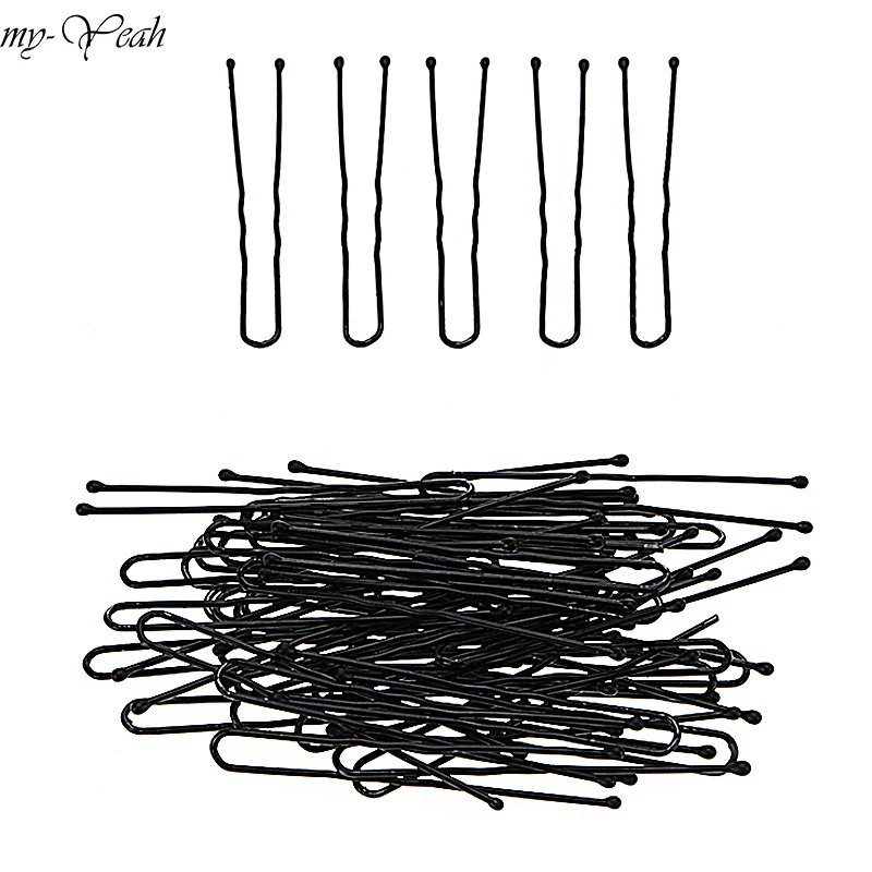

50Pcs/set Black U Shaped Hair Clips Bobby Pins Curly Wavy Grips Hairpins Pro Salon Hairdressing Hair Braided Accessories