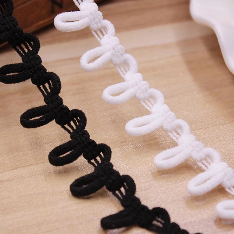 

30 ярдов, 1,5 см, Маленькая кружевная отделка, белая, черная эластичная кружевная отделка, фотоотделка для воротника шляпы с пуговицами