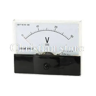 

Rectangle Shaped Beige Mounting Terminal DC Volt Meter Gauge 0-30V