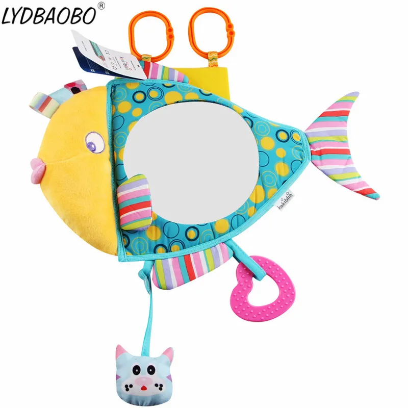 LYDBAOBO 1 шт., игрушки для новорожденных, мягкие плюшевые погремушки для малышей, милое автомобильное сиденье, зеркало в форме рыбы, детская коляска, подвесная кукла, 0-12 месяцев