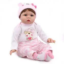 NPKDOLL Reborn Baby Doll Lucy пухлые уход за кожей лица Розовая Принцесса силиконовые материал новорожденных Bebe коричневые волосы Искусственные парики