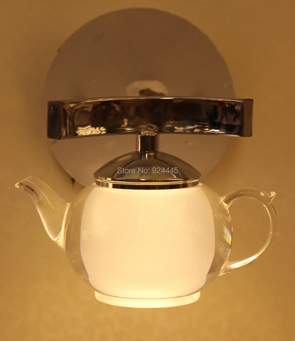 3W new brief teapot shape Fashion high quality acryl led Wall lamp E27