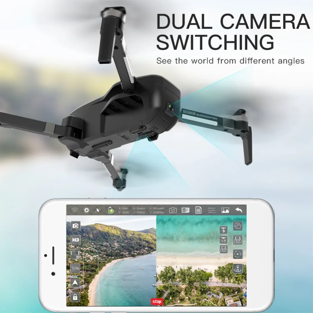 SG906 drone GPS 5G WIFI FPV HD 4 K Cámara drone sin escobillas autofoto Drone plegable RC drones rc helicóptero gratis bolsa de regalo