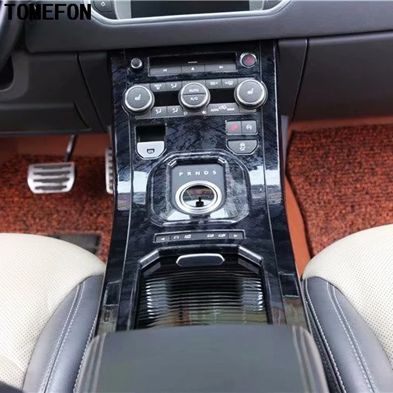 TOMEFON для Range Rover Evoque до ABS углеродное волокно деревянная краска для интерьера Передняя средняя коробка передач боковая рамка полоса 2 шт
