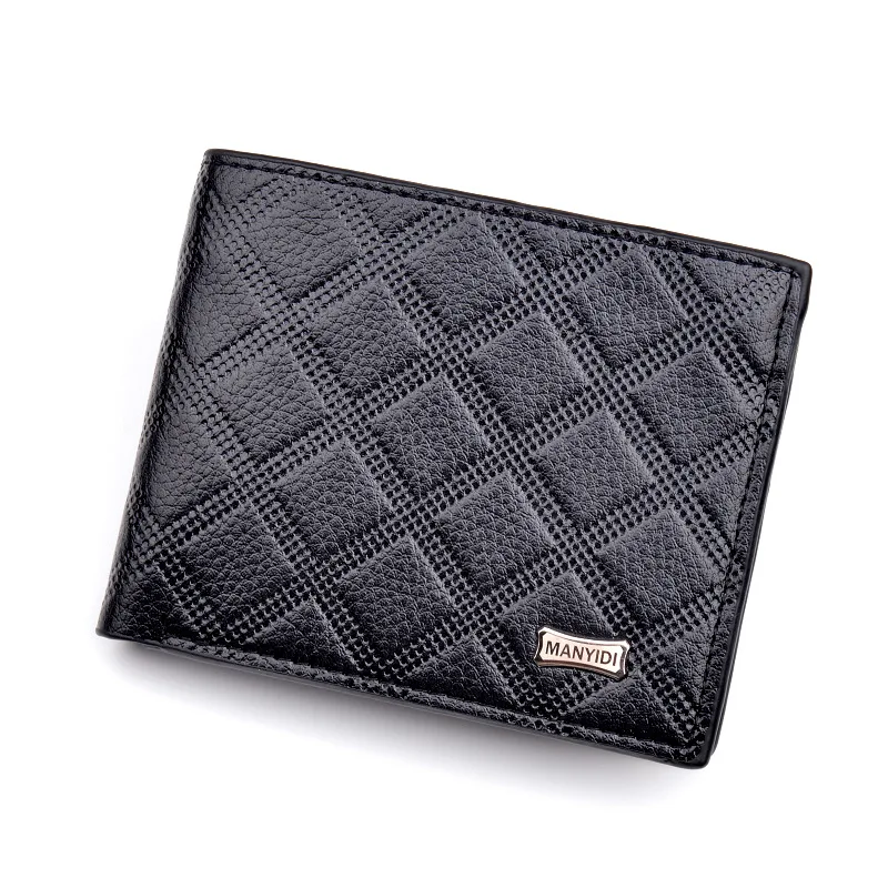 

New men's short wallet casual embossing lattice multi-card money Clip 0 wallet 30 percent Money Clip factory Direct Sales