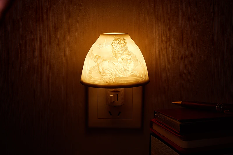 Conduziu a Luz da Noite em Casa Interior da ue Nordic Simples Cerâmica Branca - Eua Plug Iluminação Bebê Sono Leve Romântico Presente Fragrância Lâmpada no 11 Luzes noturnas