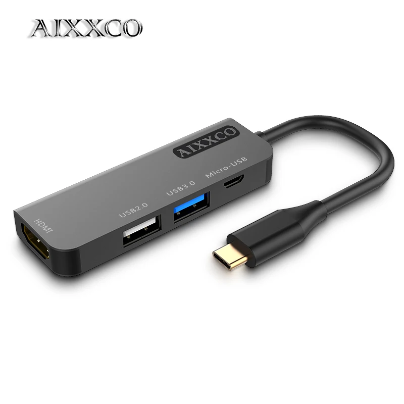 AIXXCO USB C концентратор USB-C до 3 0 HDMI портом Thunderbolt адаптер для MacBook samsung S9 huawei P20 Коврики
