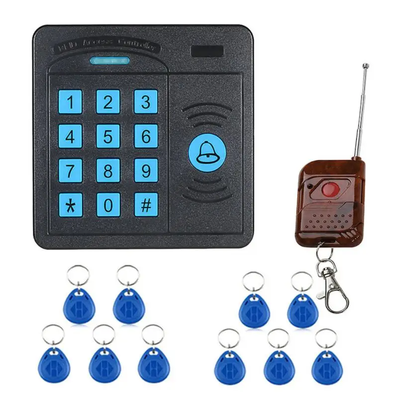 

Door Access Control System Controller ABS Case RFID Reader Keypad Remote Control 10 ID cards Electric Drop Bolt Lock