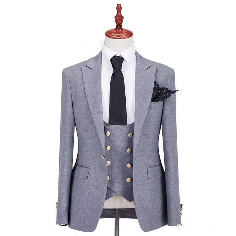 Новое поступление, мужской свадебный костюм на одной пуговице, смокинги для мужчин, костюмы на свадьбу/выпускной, лучший мужской блейзер(пиджак+ брюки+ жилет+ галстук), A138