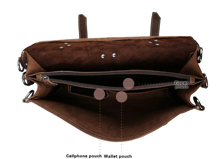 Мужской портфель TIDING в диком стиле, настоящая кожаная сумка для ноутбука, винтажный стиль 1059