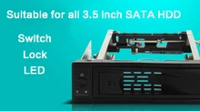 Locks/Switch/LED Tool-free 3.5″ SATA SSD HDD Rom Mobile Rack Hot Swap Serial ATA Internal Hard Drive Disk Aluminum Enclosure Box