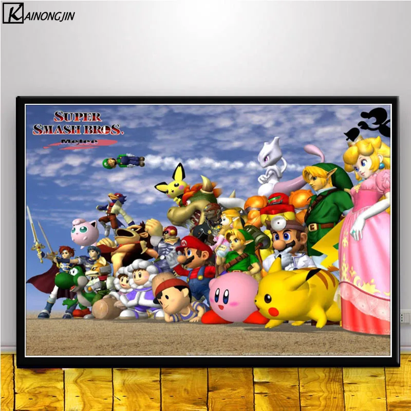 

Art Poster New Super Smash Bros Ultimate Anime Posters and Prints Canvas Painting Wall Art Picture Room Home Decoration