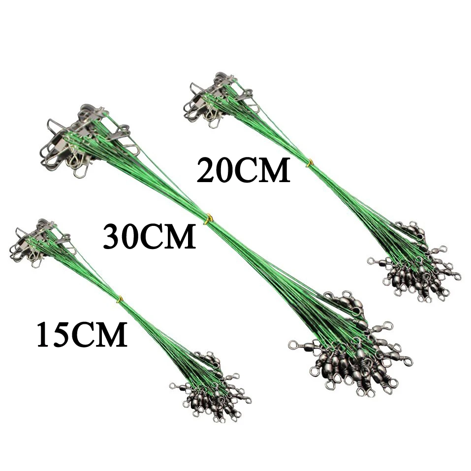 20 шт./лот Стальная поводки для рыбалки с Поворотный Рыбалка аксессуар 3 цвета Olta Leadcore поводок 15 см 20 см 30 см лески PJ57