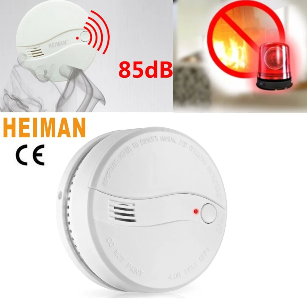 HEIMAN 10Years Photoelectric Smoke Alarm Detector Power with 9V
