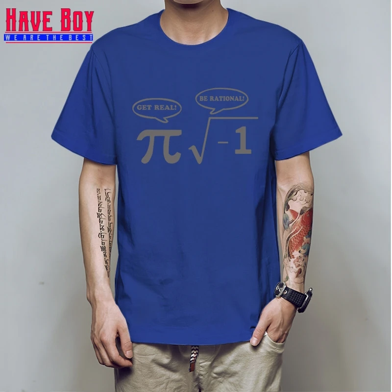 HAVE BOY New Be Rational Get Real футболки для мужчин NERD GEEK PI Забавные с математикой