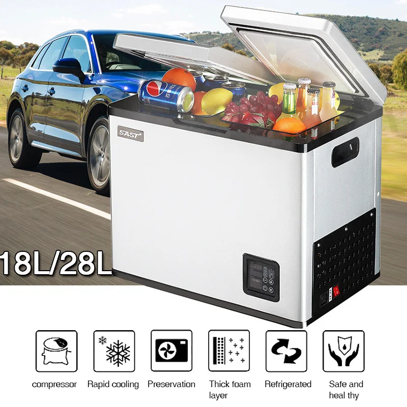 

18L/28L Auto-Refrigerator Car Refrigerator 220V Temperature Control Refrigerator Car Fridge Portable Cooler Nevera Camping