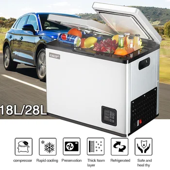 Refrigerador portátil para coche, Control de temperatura, 18L/28L, 220V