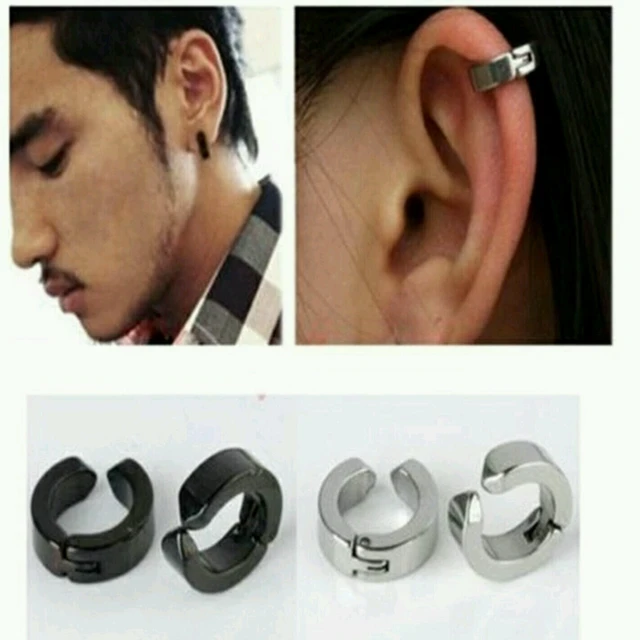 Fashion Punk Men Earrings Clip No Ear Hole For S Boys Stainless Fashion Punk Men Earrings Clip No Ear Hole For S Boys Stainless Steel Earring Without Piercing