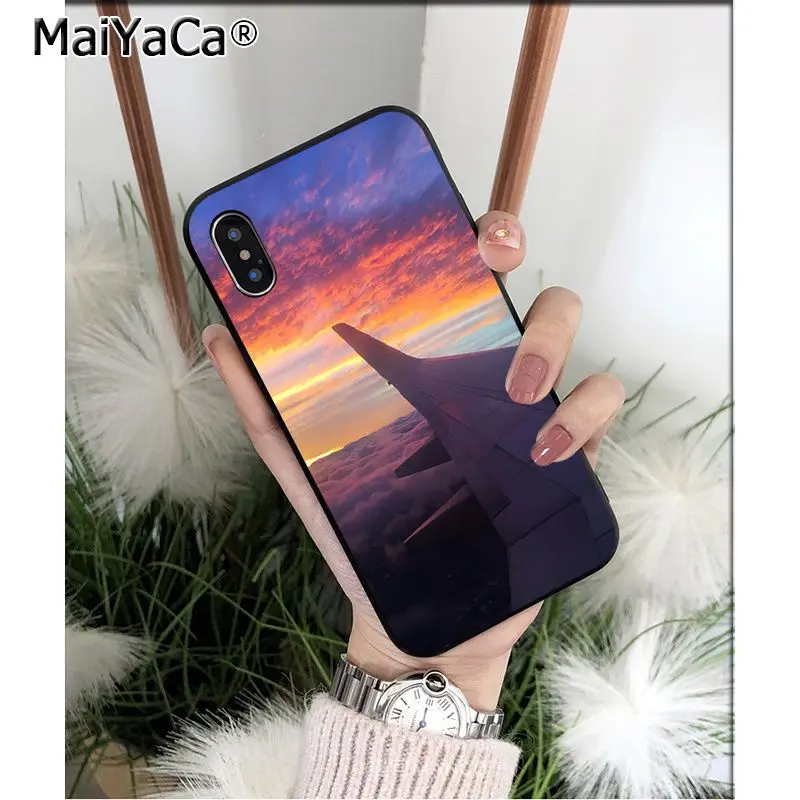 Aircraft Airplane wing fly travel cloud Sky