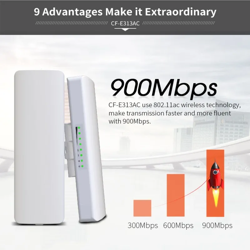 COMFAST 3 5km Long Range High Power Wireless bridge CPE 2 4G 5 8G 300M 900Mbps 1