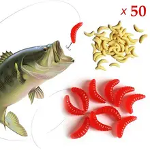 50 Pcs Outdoor Fishing Soft Silicone Mealworms Maggot Grub Worm Fishing Lures Bait Tackle 50 Pcs Outdoor Fishing Soft Silicone Mealworms Maggot Grub Worm Fishing Lures Bait Tackle