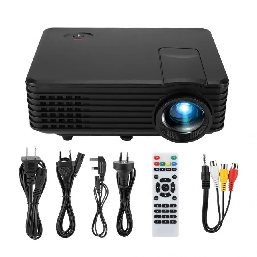 RD-805 мини портативный домашний офис светодиодный 800*480 HD разрешение видео проектор черный 1080p hd светодиодный Рождественский проектор