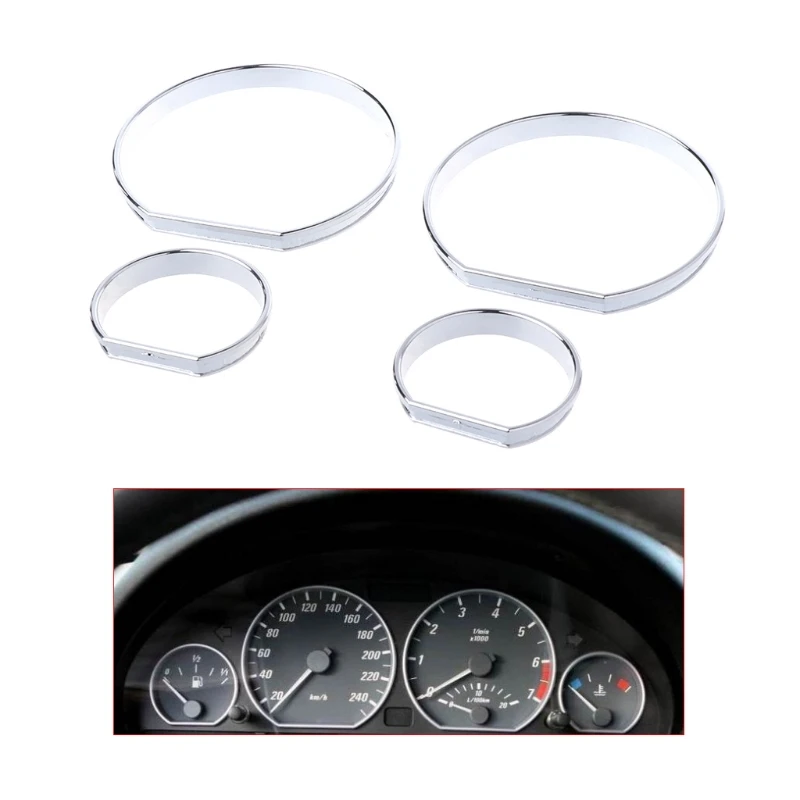 

Chrome Gauge Dash Dial Rings Bezel Trim Speedometer AC M-Tech For BMW E46 M M3