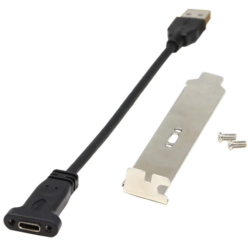 USB A 3,0 к USB C Передняя панель соединительный кабель, USB A 3,0 штекер к usb type C женский панельный удлинитель для синхронизации данных и Cha