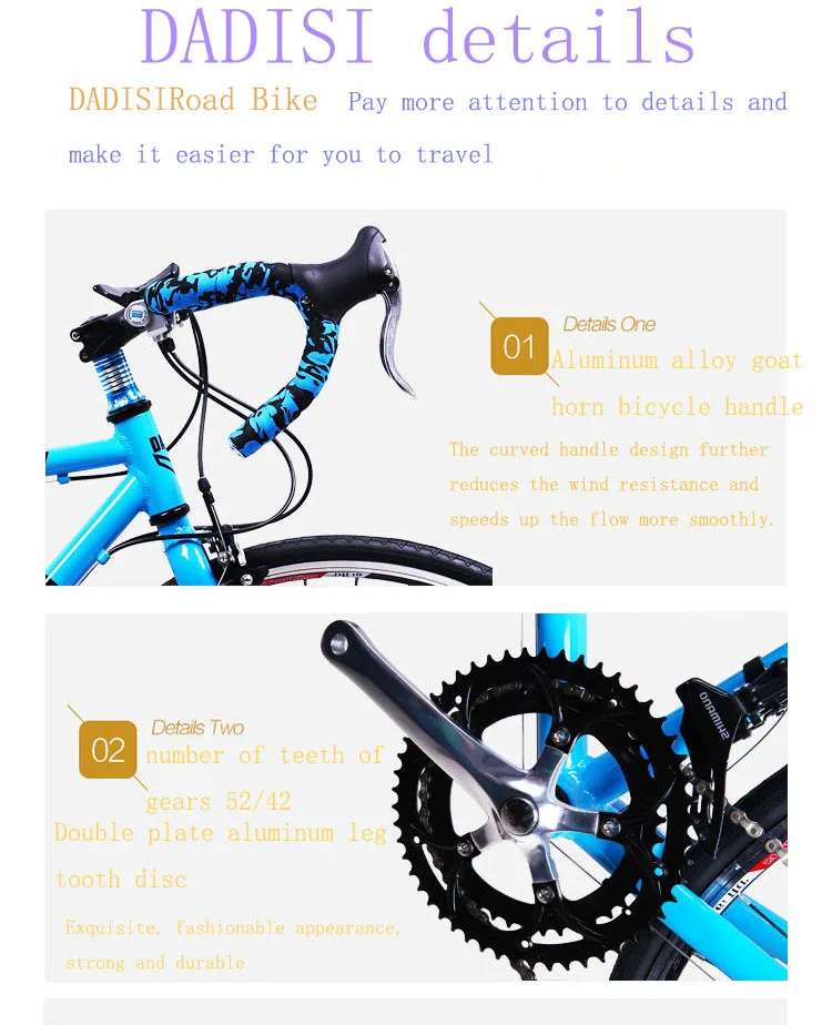 Clearance Road Bike Cycling bicycle 14 Speed Aluminum Alloy 26 inch Multicolor Options Curved handle racing bicycle 6