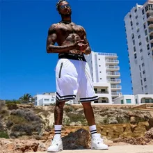 Летние шорты с сеткой и завязками на талии быстросохнущие шорты мужские тренировочные брюки свободные шорты для бега мужские быстросохнущие короткие брюки